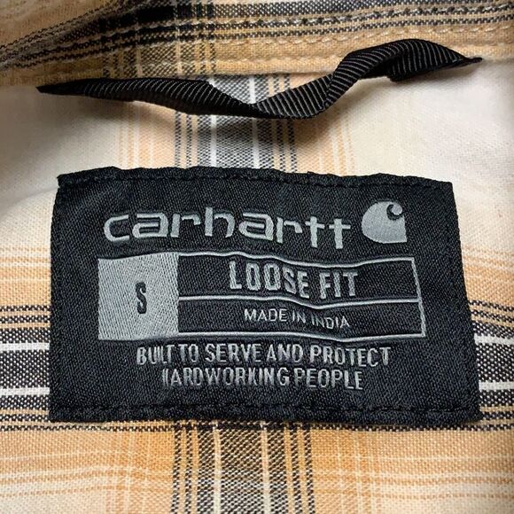 Mens Carhartt Loose Fit Plaid Button Up Shirt - Picture 4 of 5